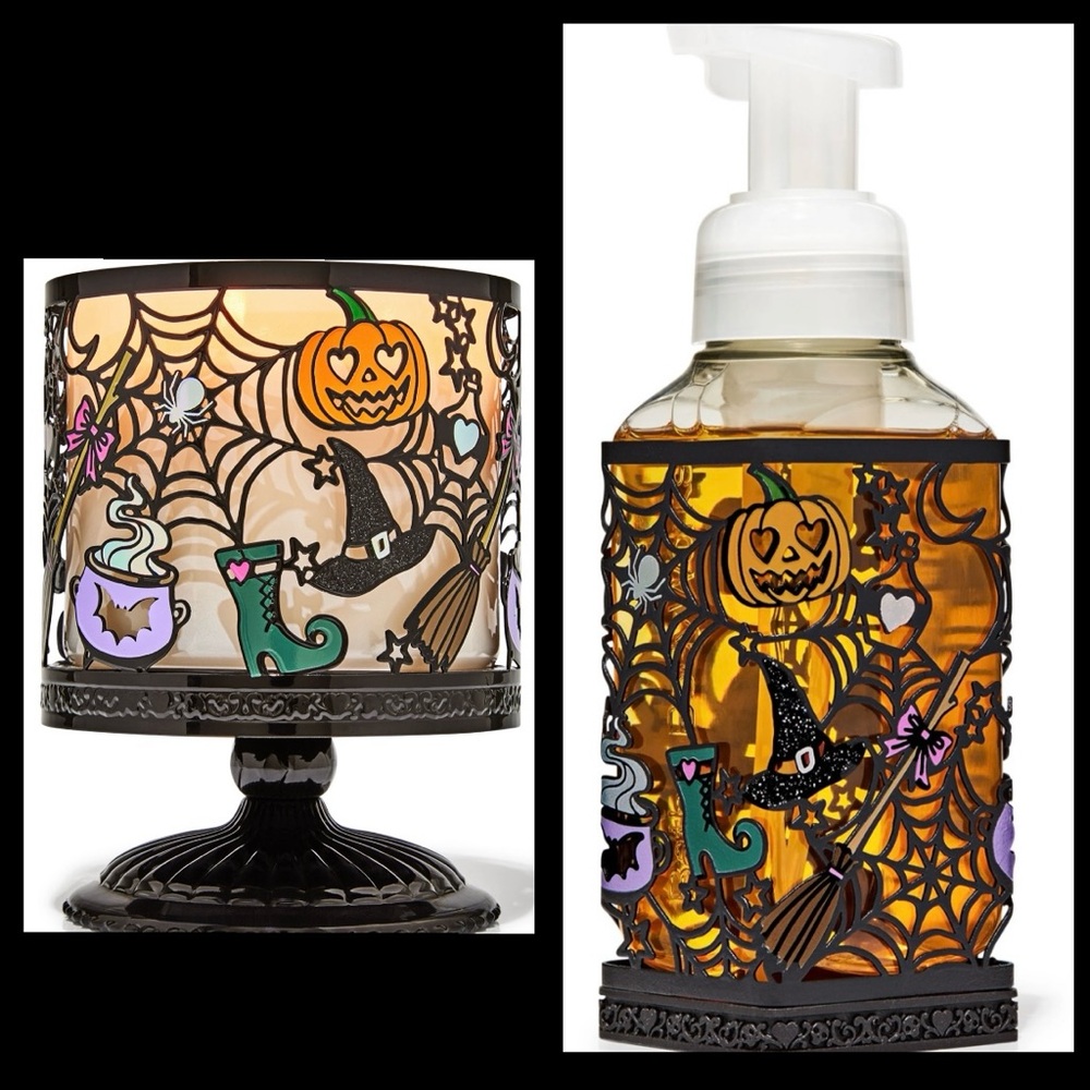 Bath & Body Works 2025 Witch’s Halloween 3-wick Candle and Soap Holder Set / NEW